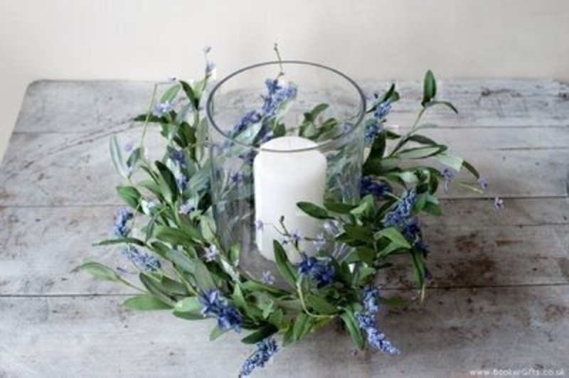 Blue Artifical Centrepiece French Lavender Blue Artificial French Lavender Centrepiece by Bloomsbury. Vase and candle not included These stunning silk flowers will certainally brighten up any table. For realistic fake and silk flowers Bloomsbury is second to none.